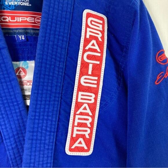 GRACIE BARRA Jiu Jitsu Karate Robe Y4 Blue - Picture 5 of 16